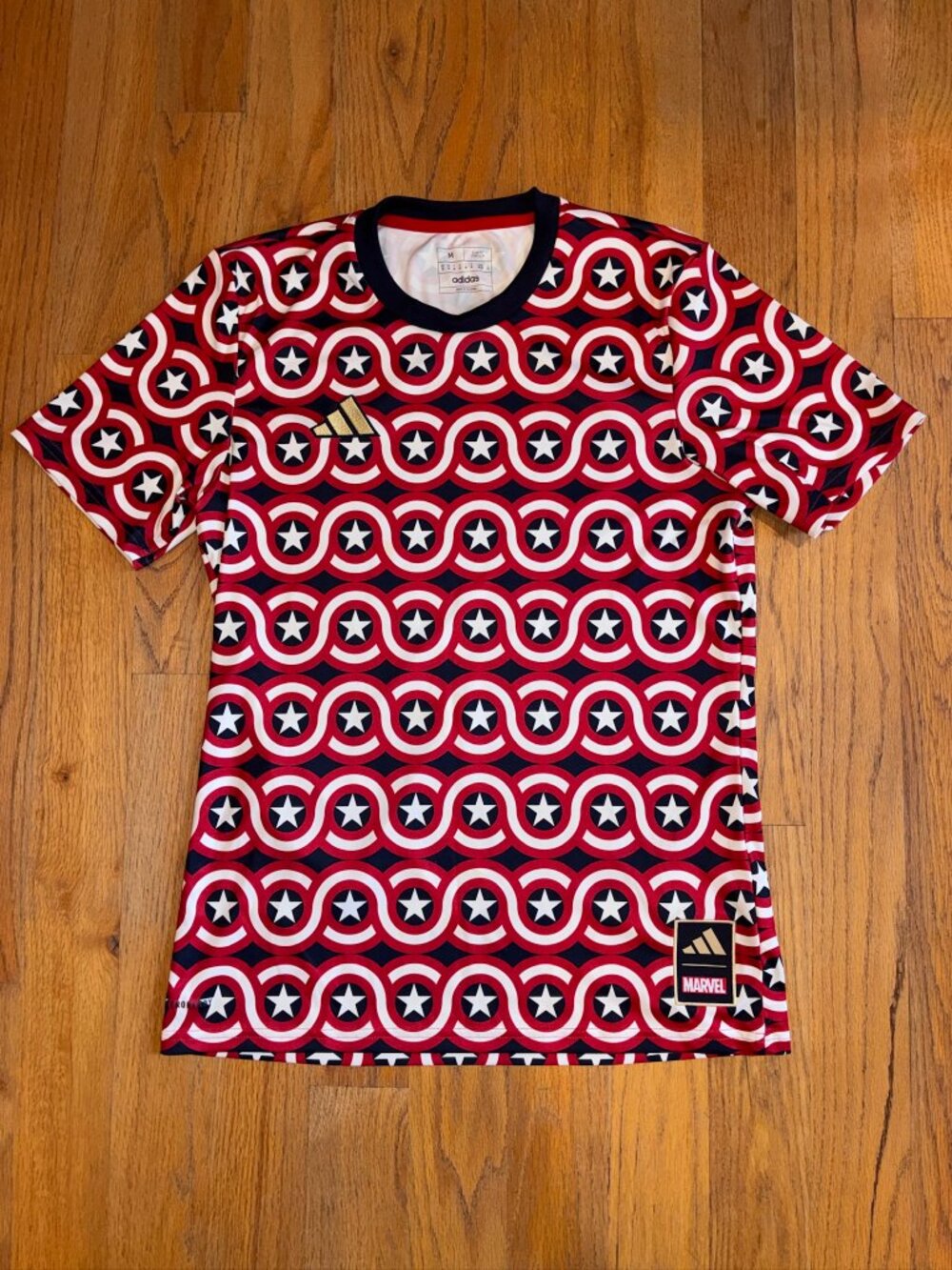 Adidas Marvel Captain America AEROREADY Soccer Jersey Men's M Slim Fit